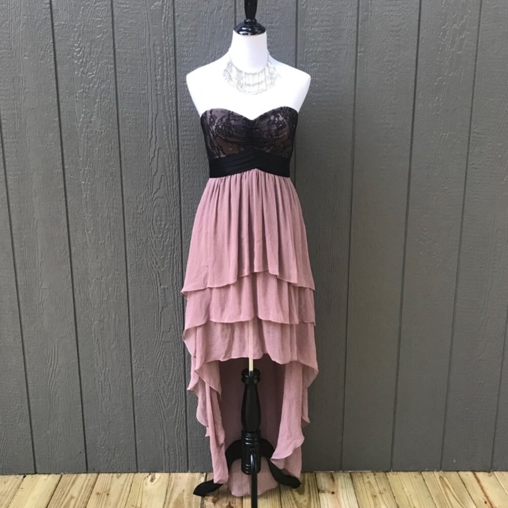 Max And Cleo Mauve Rose Layered Hi Lo Dress size 6